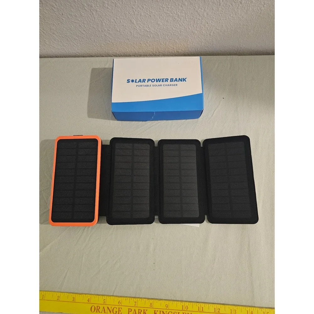 Hiluckey 27000mAh Solar Power Bank Charger 4 Panels HI-S225P Black